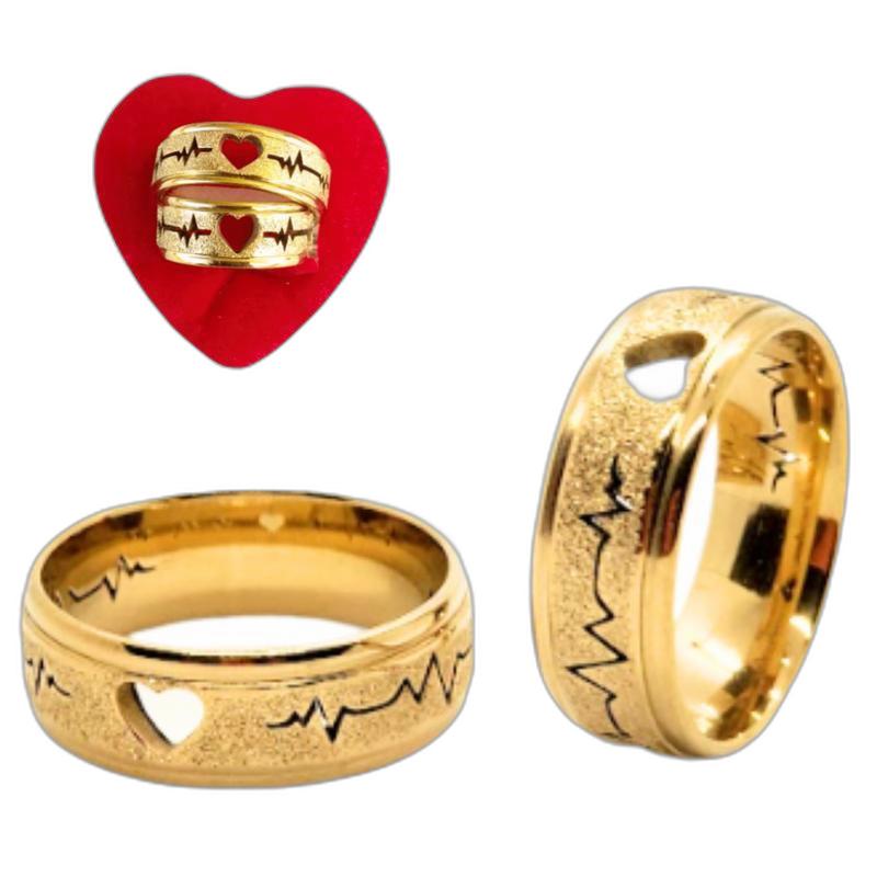 Miniatura Alianças Casamento Ouro 8mm Coração 18k