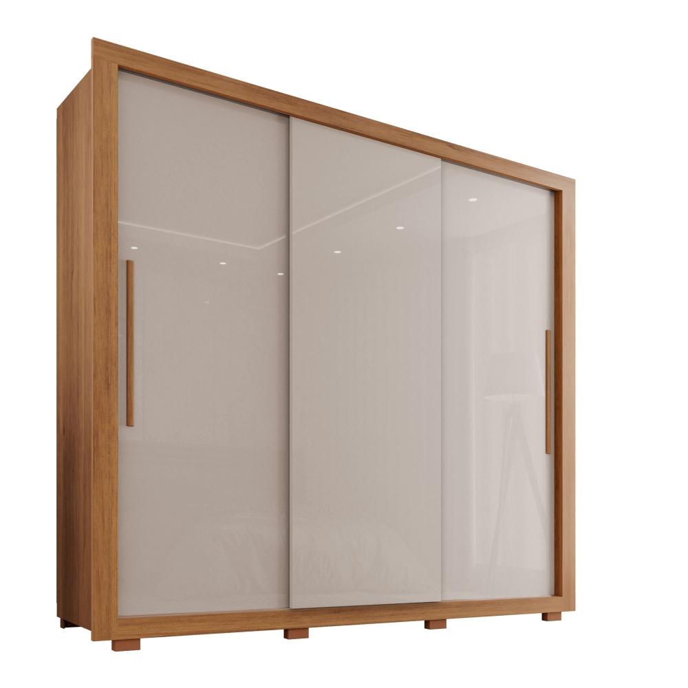 Miniatura Guarda Roupa Casal 3 Portas 4 Gavetas Costa Rica Cinamomo / Off White
