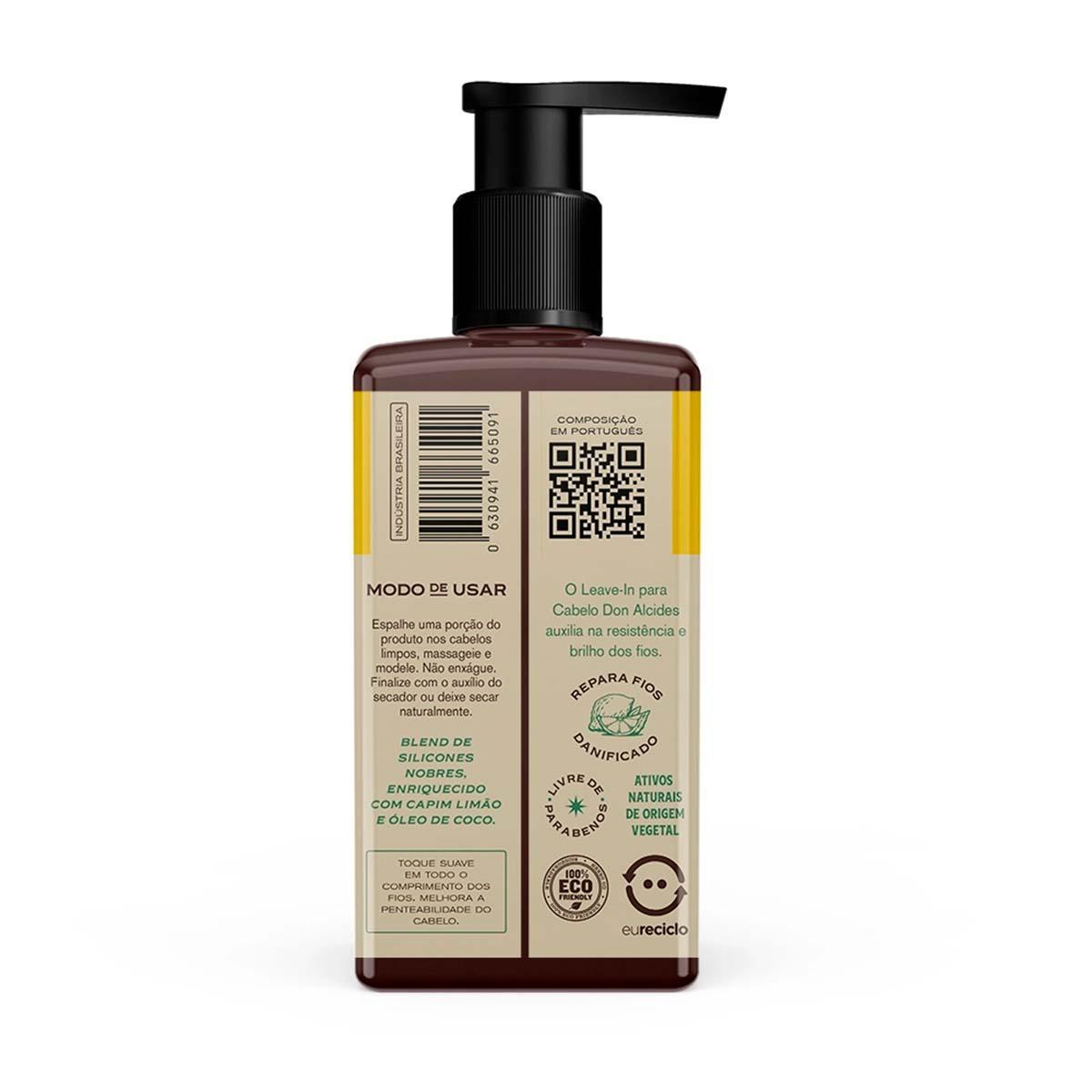 Miniatura Leave-In Para Cabelo Masculino Lemon Bone 120G Don Alcides