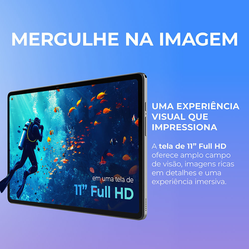 Tablet Positivo Vision TAB 11 com Capa Teclado e Caneta 4GB 128GB 4G 11” Full HD Octa-Core  Preto