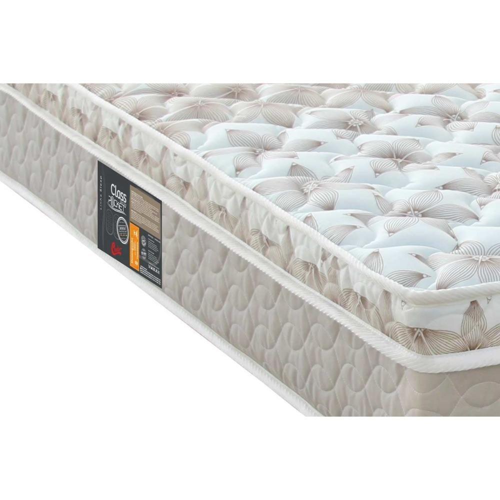 Miniatura Cama Box Baú Queen: Colchão Molas Ensacadas Castor Pocket Class + Base Crc Suede Clean(158X198)