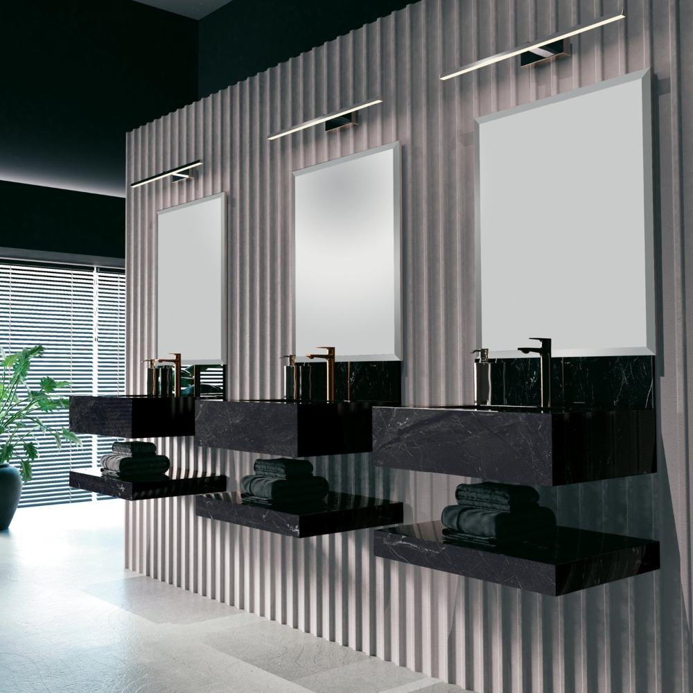 Miniatura Prateleira em Porcelanato Para Banheiro 80cm Pró Blu Black