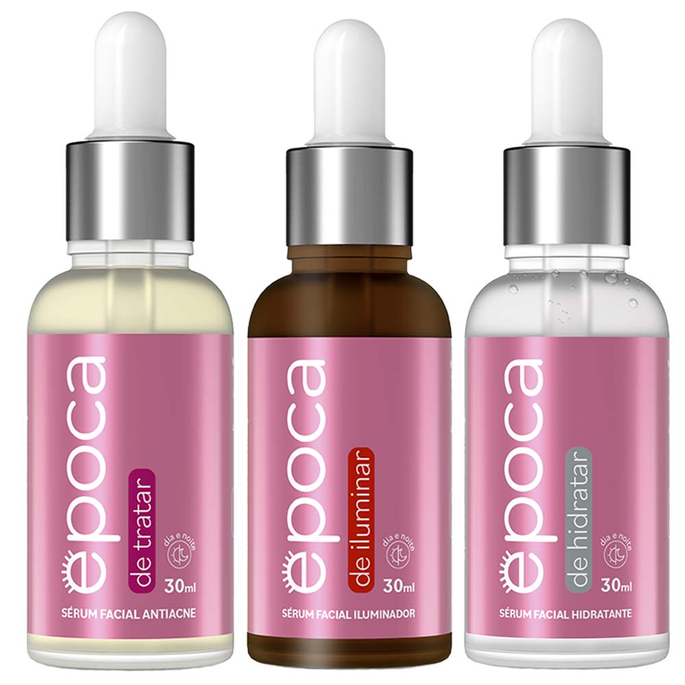 Miniatura Época by Dermage Kit – Época de Hidratar 30ml + Época de Iluminar 30ml + Época de Tratar 30ml + Ecobag Época Cosméticos Kit