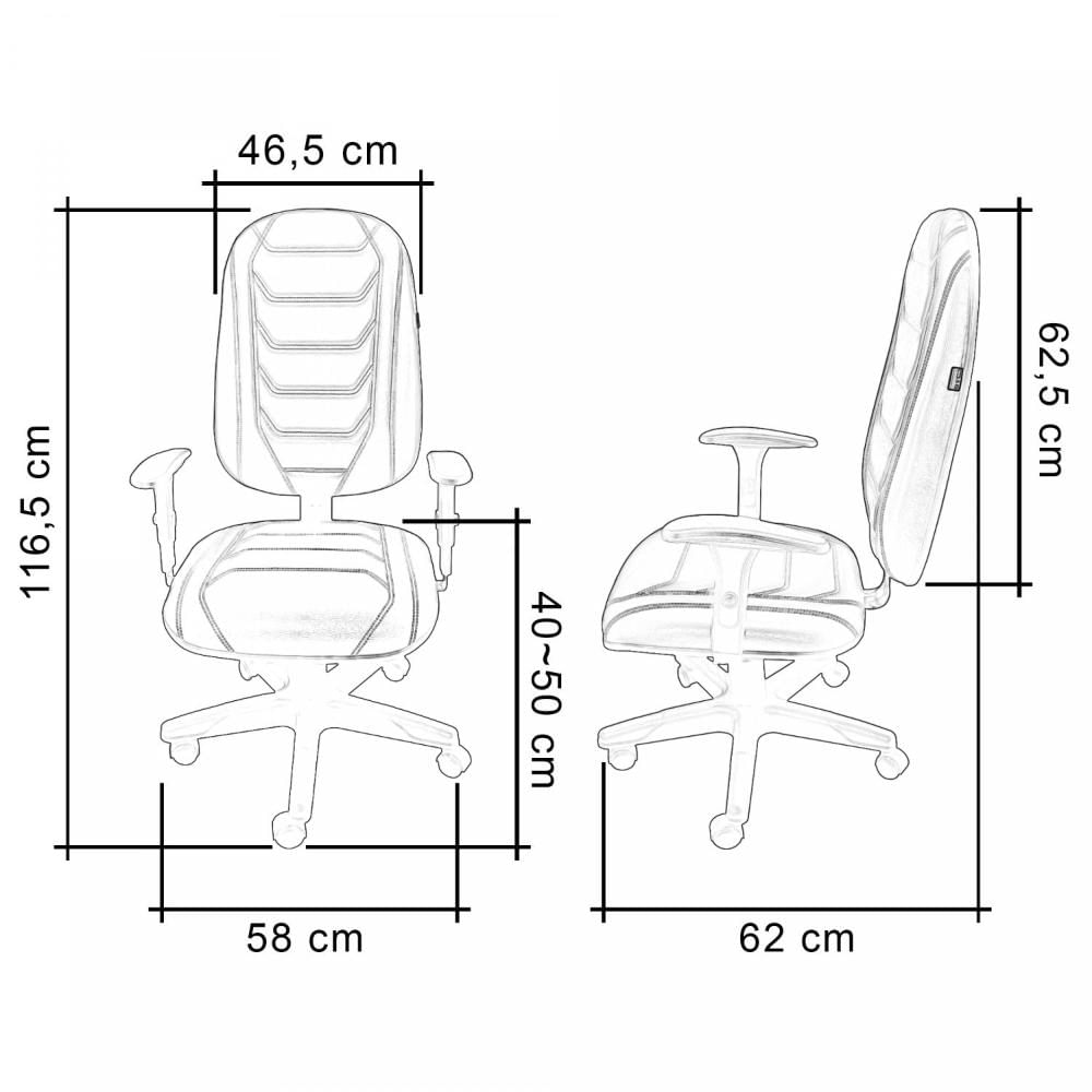 Miniatura Cadeira Gamer Spider Braço Regulável Modelo Presidente Ecoflex Costura Laranja