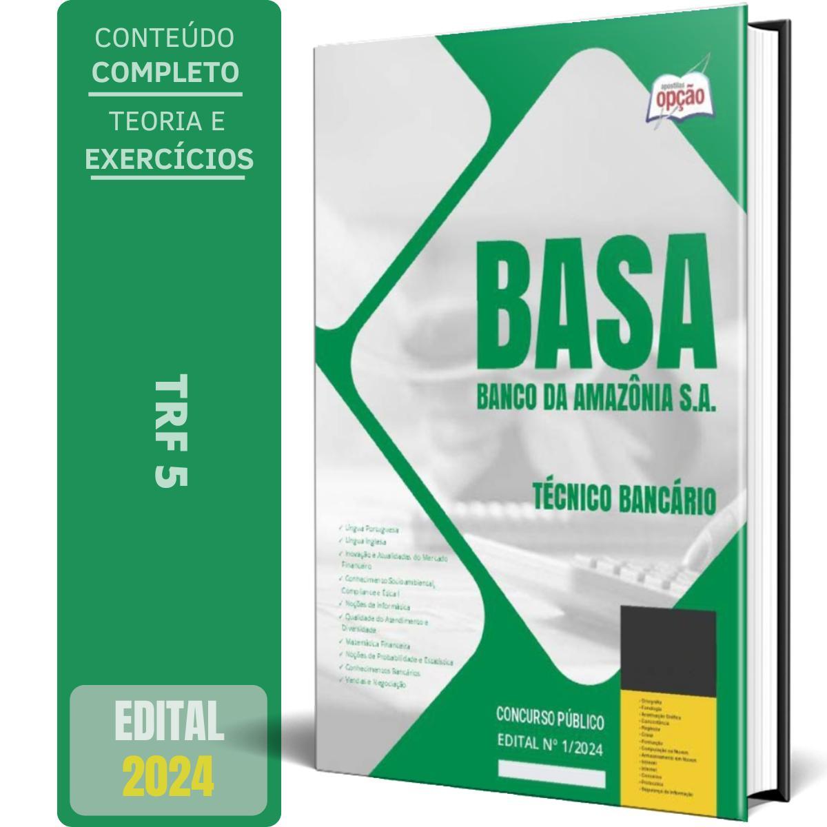 Miniatura Apostila Basa 2024 - Técnico Bancário