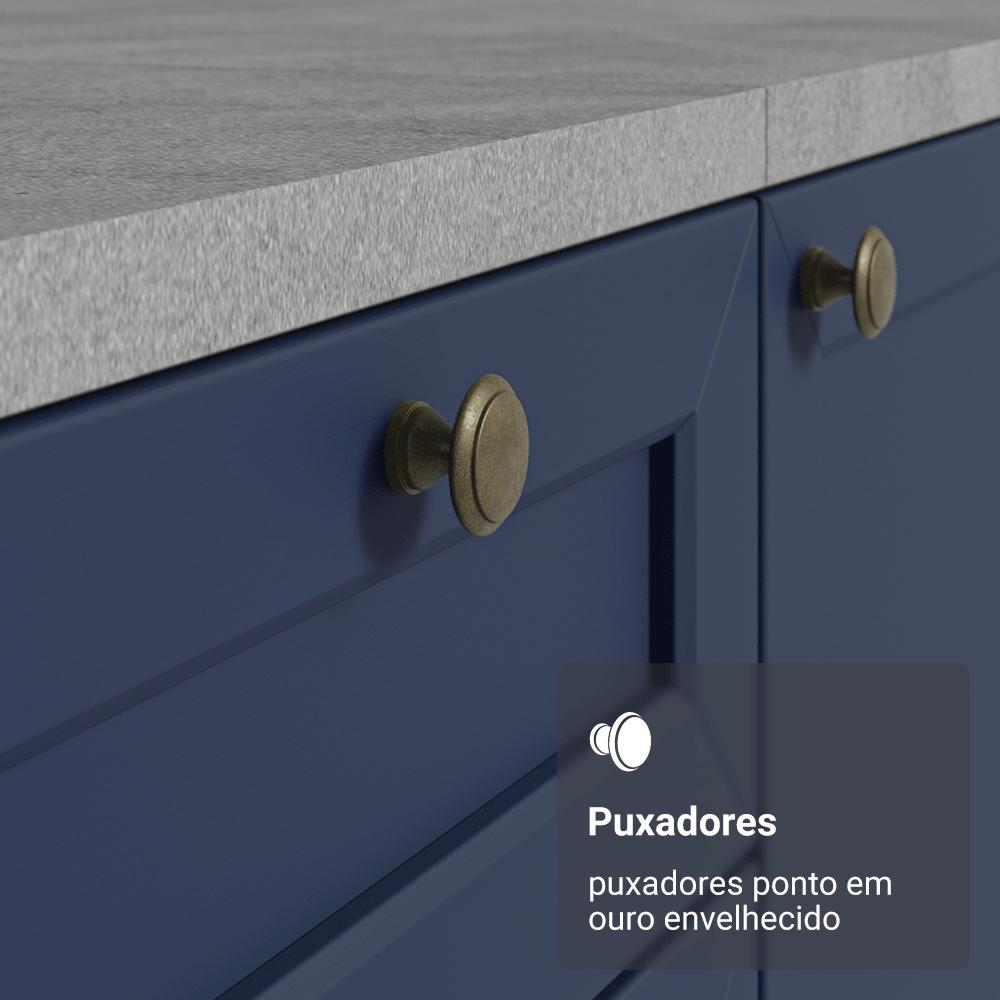 Armário Aéreo 70 cm 1 Porta Basculante Branco/Azul Vik Madesa Branco/Azul