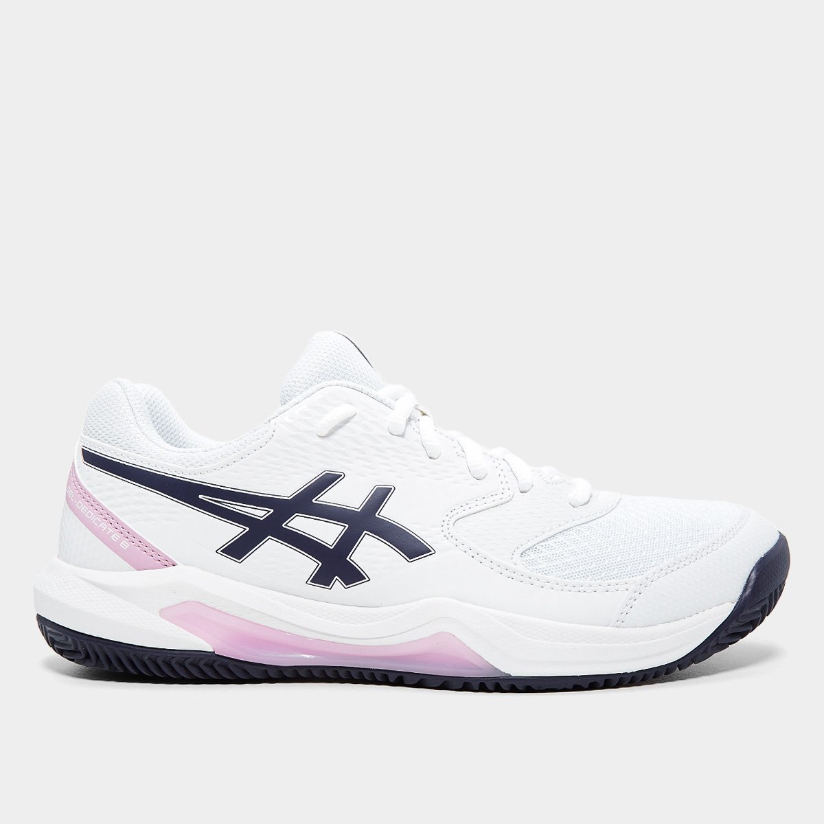 Miniatura Tênis Asics Gel-Dedicate 8 Clay Saibro Feminino Branco+Marinho - 39