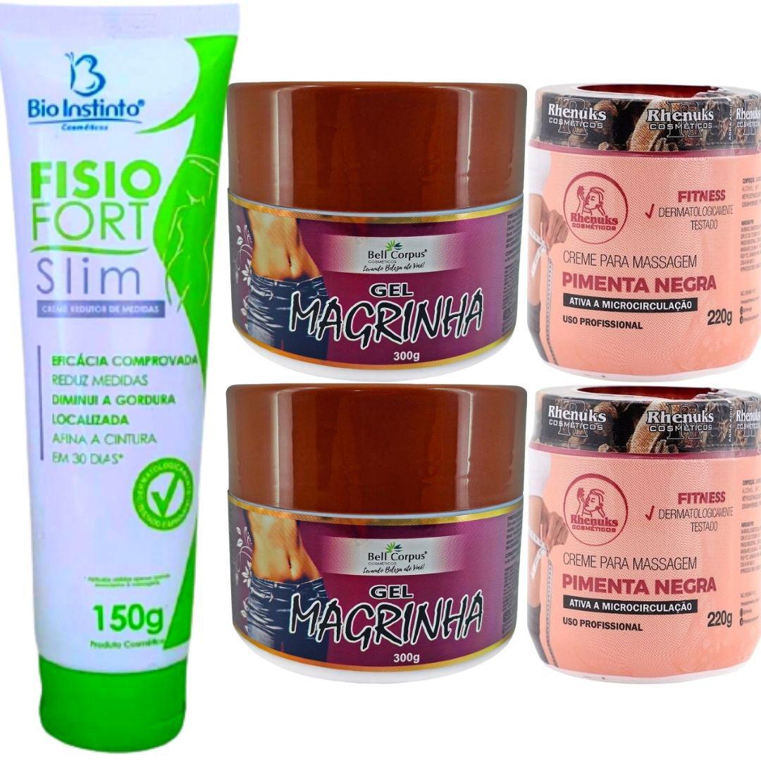 Miniatura Kit Fitness 1 Fisiofort Slim 2 Gel Magrinha 2 Pimenta Negra