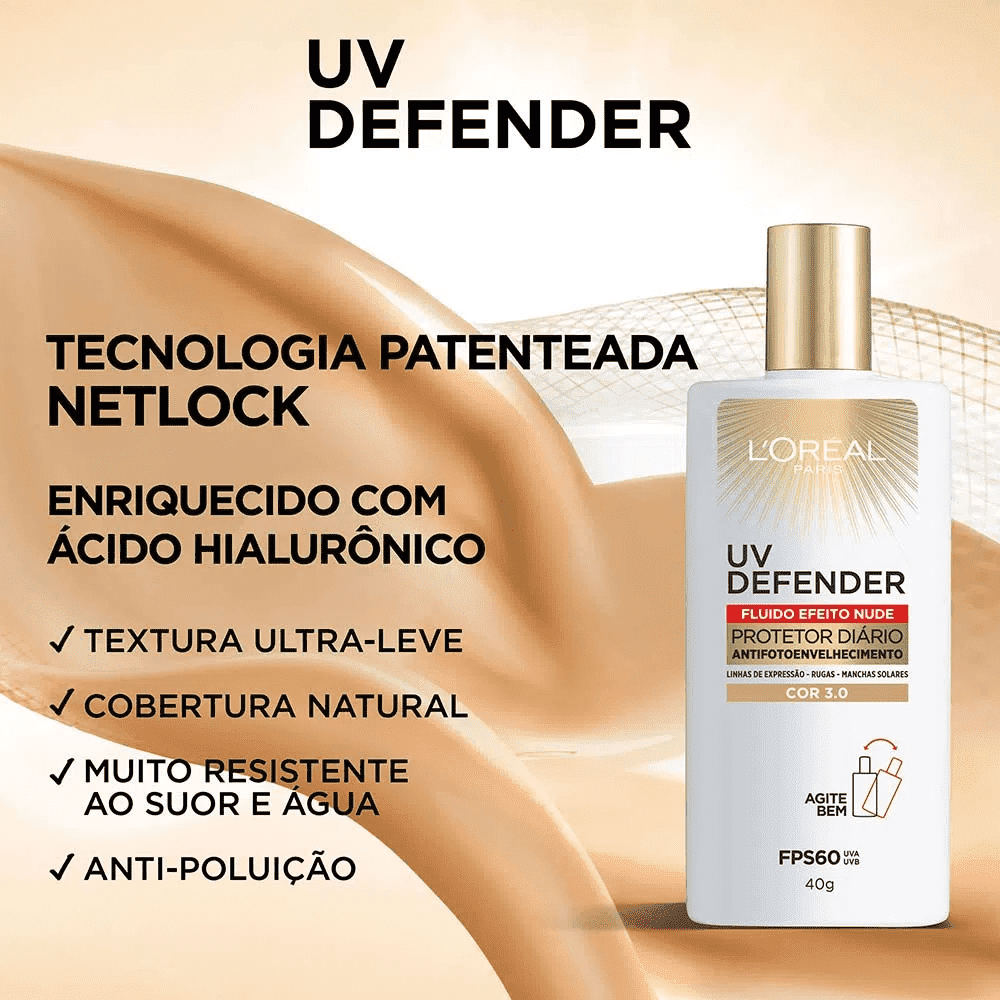 Miniatura L’Oréal Paris Kit - Gel Oil Control Hialurônico 150g + Gel Creme Hidratante Oil Control 50ml + Protetor Solar Fluido Facial UV Defender FPS60 Média Kit