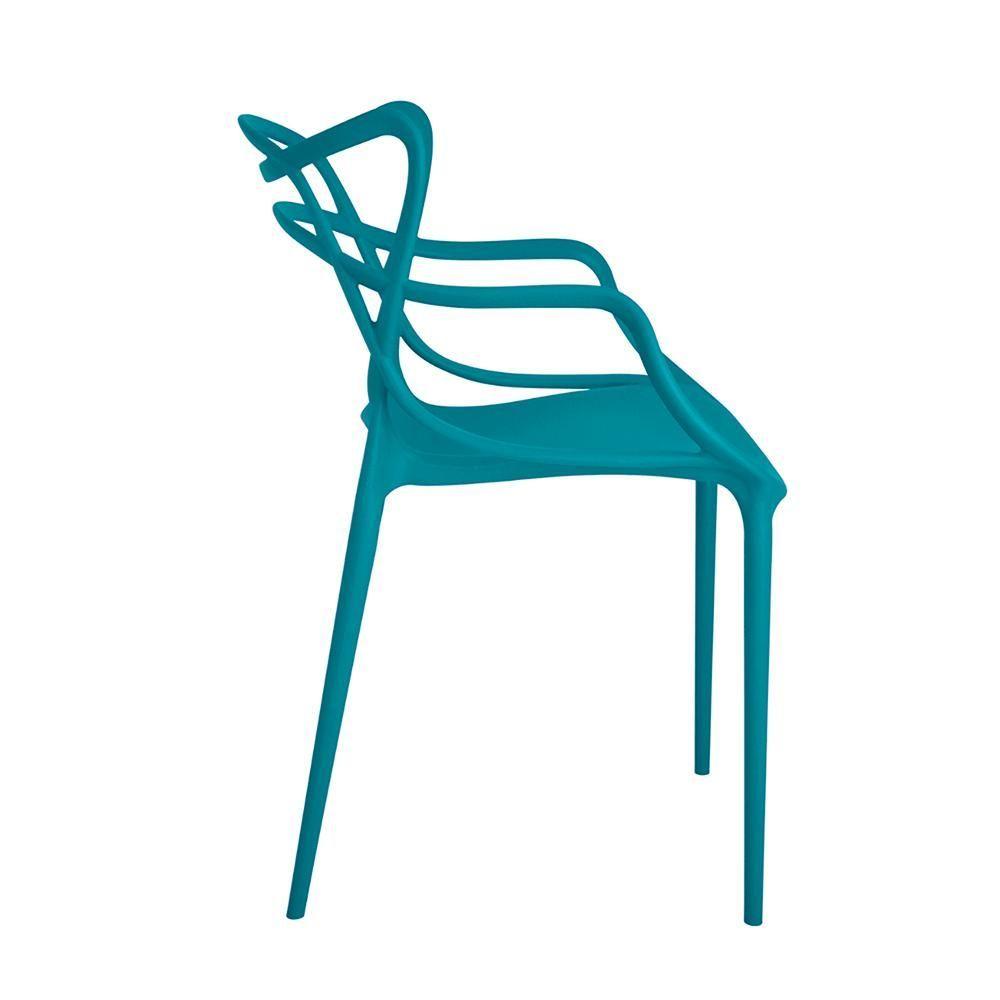 Miniatura Conjunto Mesa Branca 100cm Com 2 Cadeiras - Turquesa