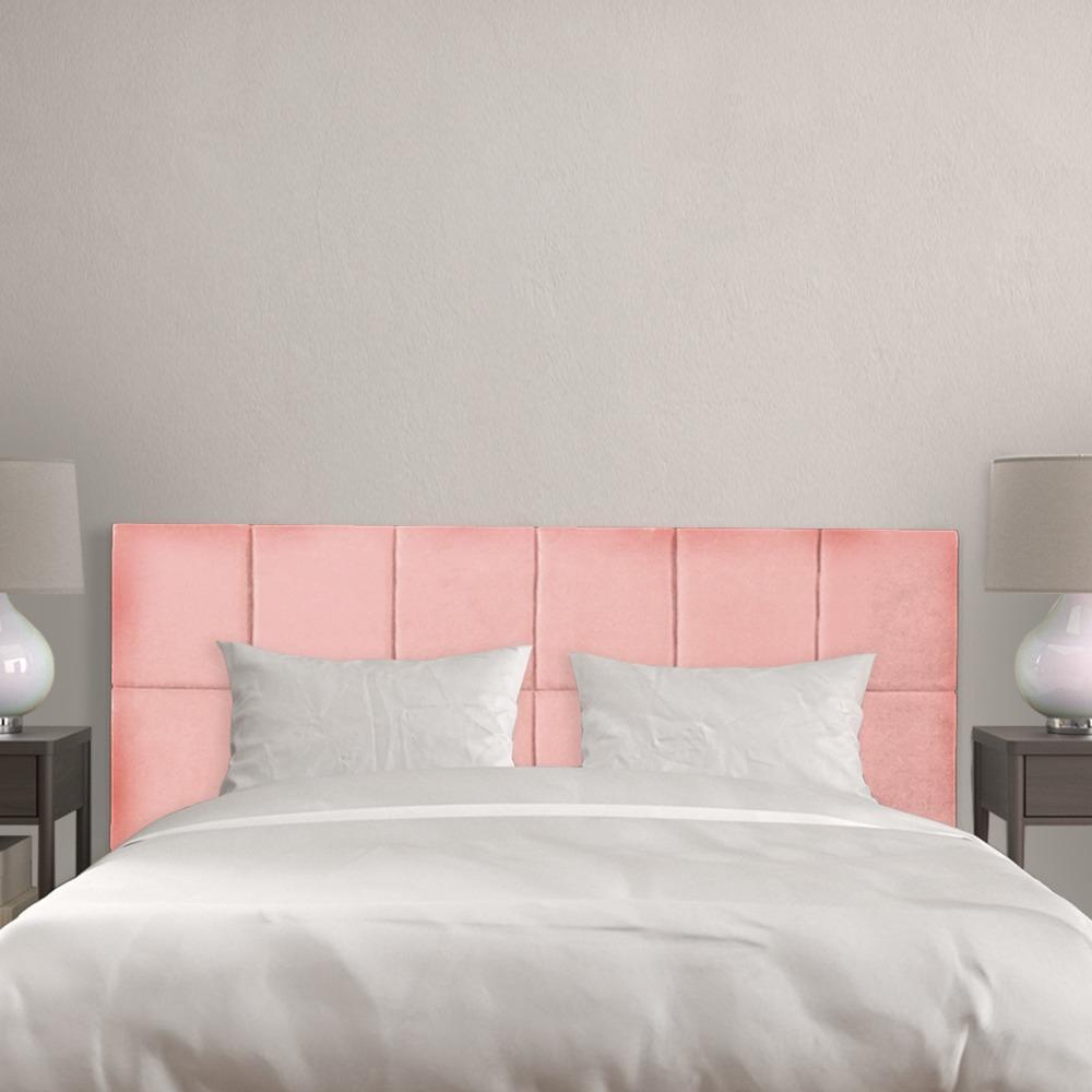 Miniatura Cabeceira Estofada Cama Modulada 90Cm Solteiro Box Rosa