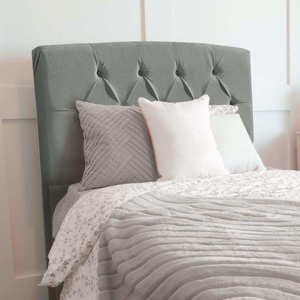 Miniatura Cabeceira Cama Box Bella Solteiro 90cm Suede Cinza
