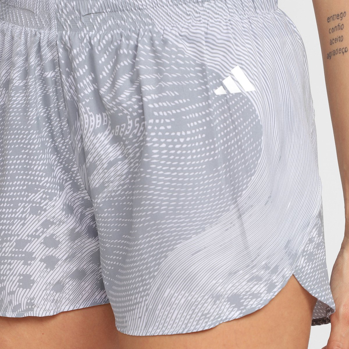 Miniatura Short Adidas Adizero Feminino Cinza+Prata - G