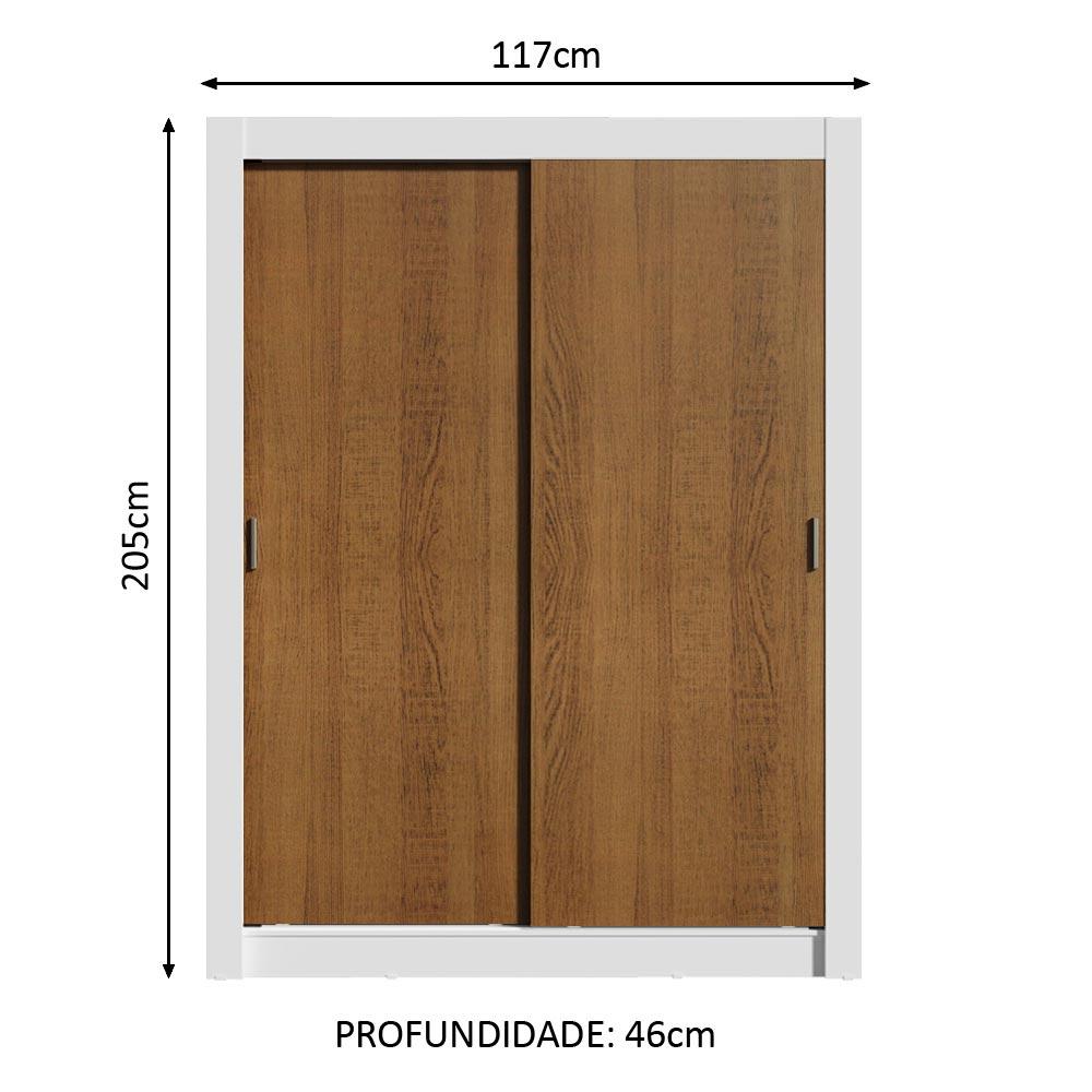 Guarda-Roupa Infantil Madesa Enzo 2 Portas de Correr - Branco/Rustic Branco/Rustic
