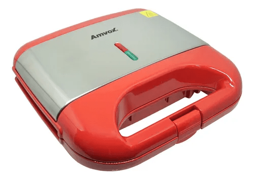 Miniatura Sanduicheira e Grill LED ON/OFF 750W AMS 500 RED voltagem:110V