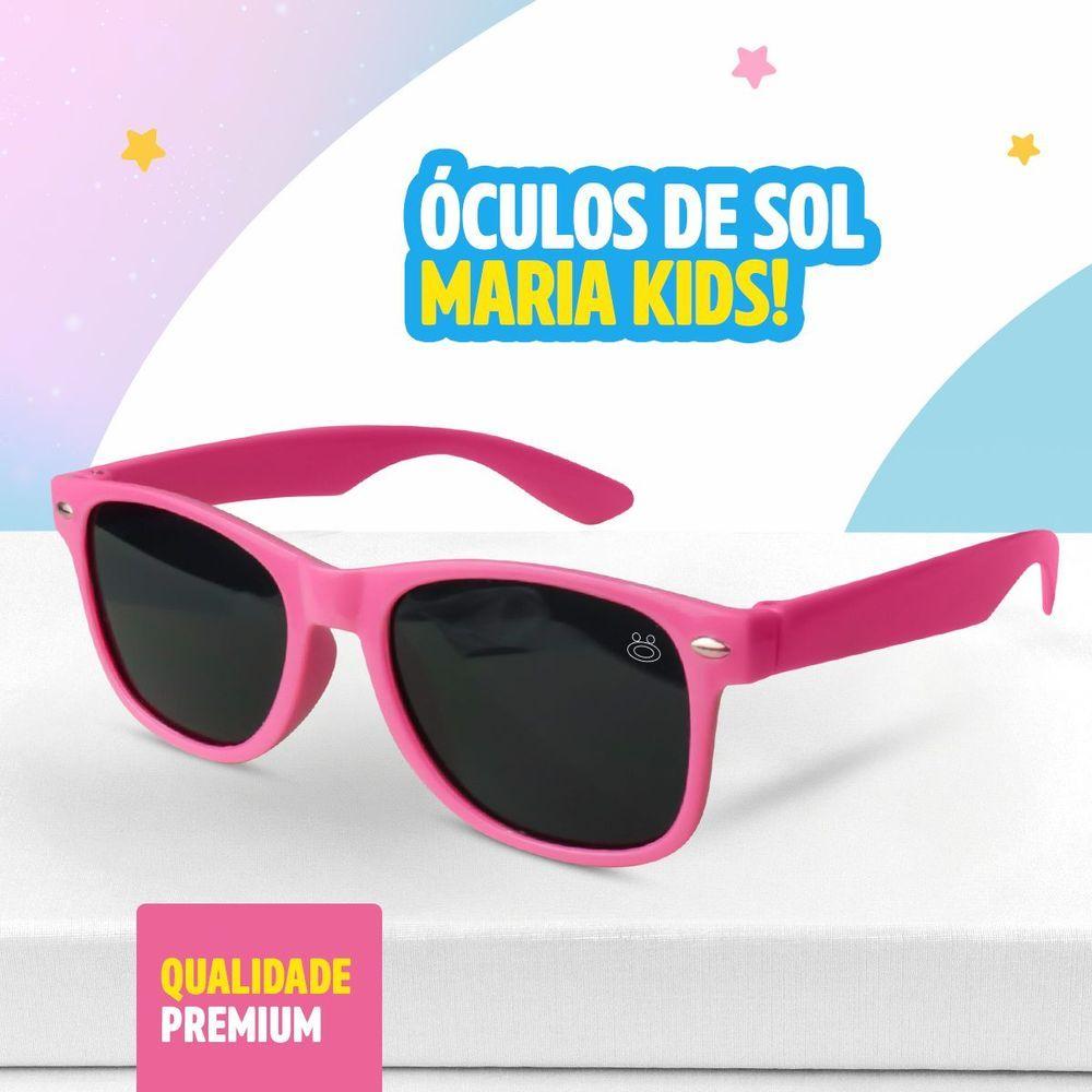 Oculos Sol Infantil Rosa Premium Proteção Uv Retro + Case Menina Resistente Acetato Casual Presente