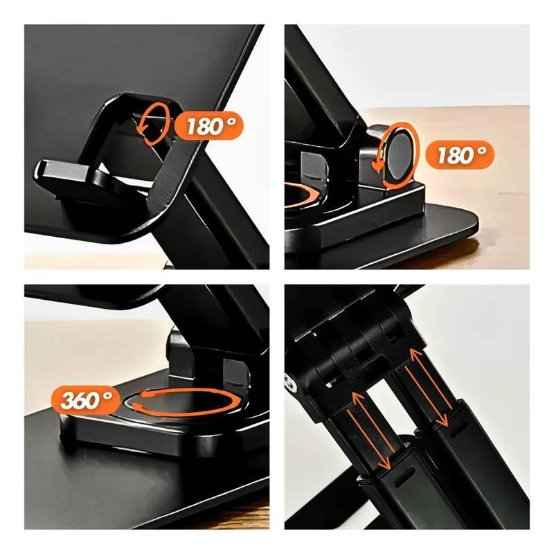 Miniatura Suporte Mesa Preto Celular Ajustável Articulado Tripé Base