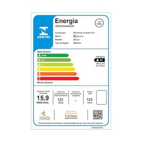 Frigobar Electrolux 122L EM120 com Controle de Temperatura - Branco 110V