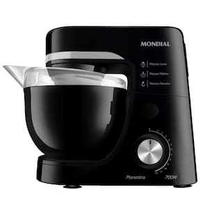 Miniatura Batedeira Planetária Mondial BP-03 com 12 Velocidades e 700W – Preto 110V