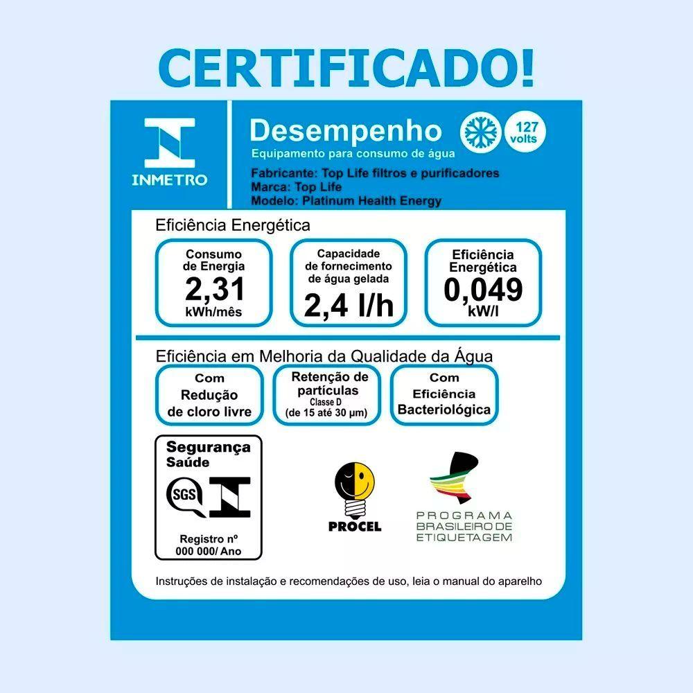 Miniatura Purificador De Água Alcalina Ionizada Com Ozônio Gelada Preto 127V - Top Life