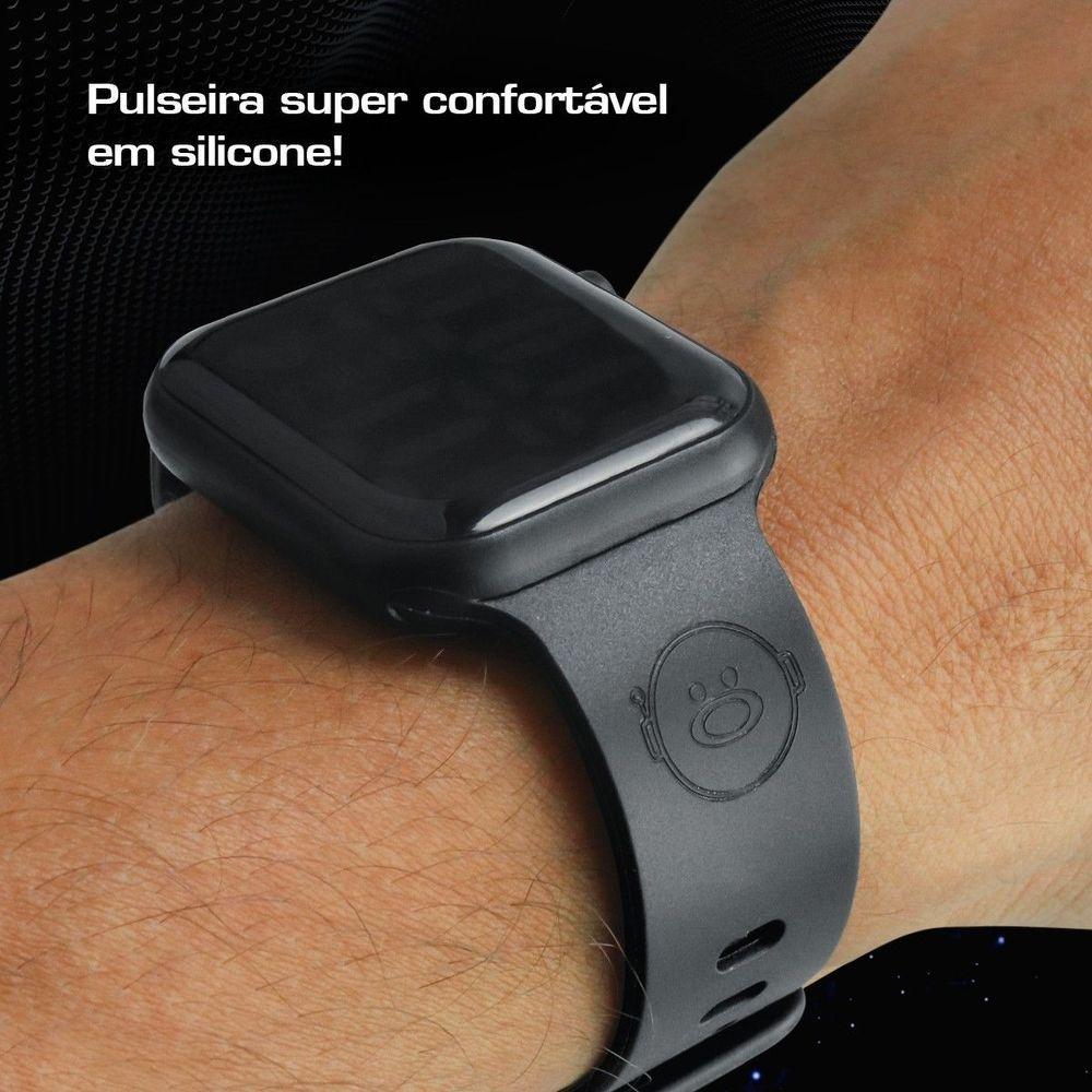 Relogio Prova Dagua Premium Silicone Preto + Digital Led Ajustavel Digital Original Esportivo