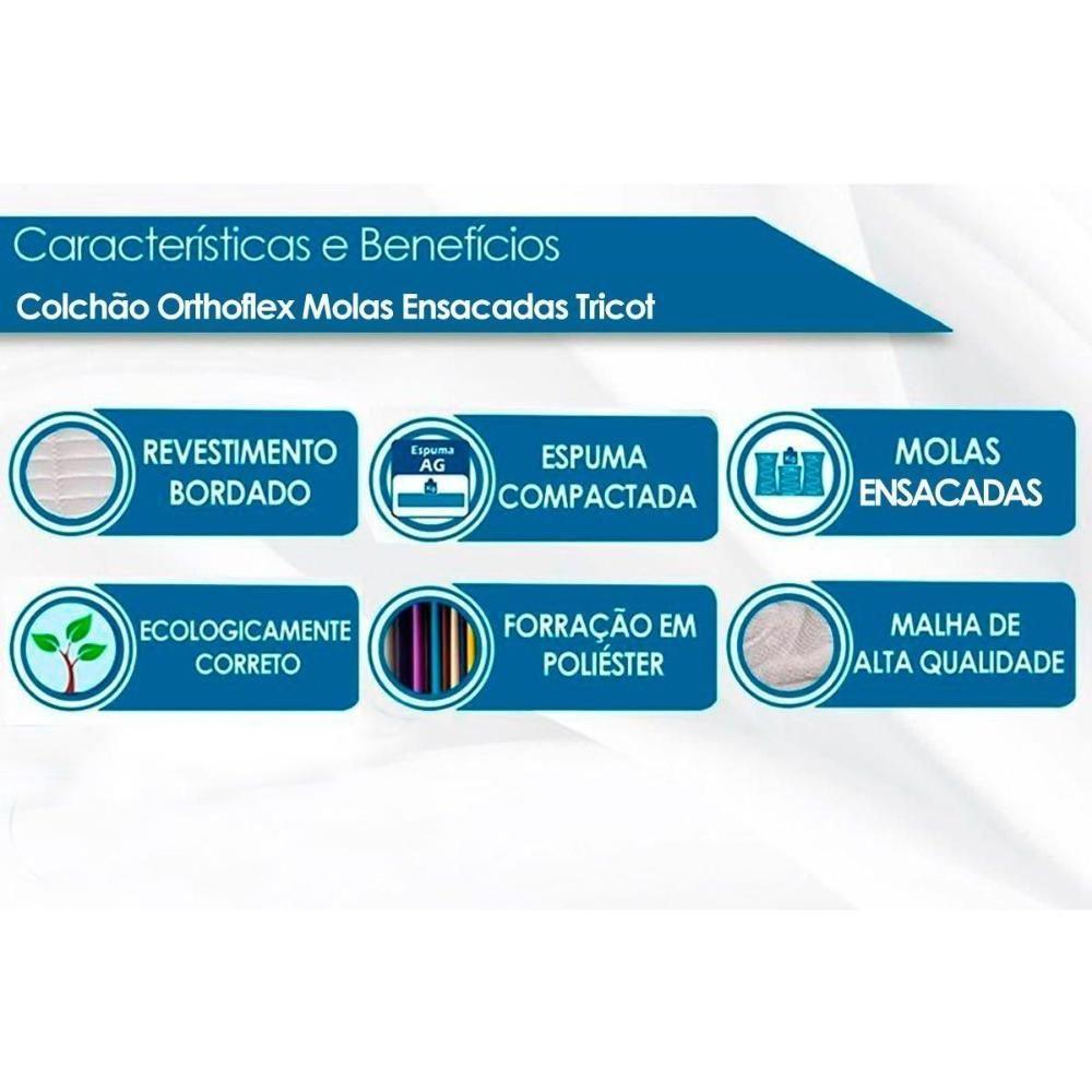 Miniatura Cama Box Casal: Colchão Molas Ensacadas Orthoflex Masterpocket Tricot + Base Black(138X188)
