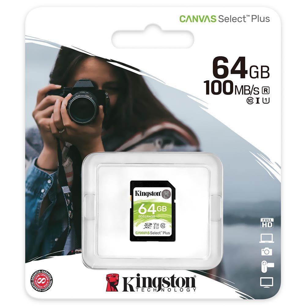 Miniatura Cartao De Memoria Sd Kingston Canvas Select 64gb - 100mbs - Classe 10 - (sds2-64gb)