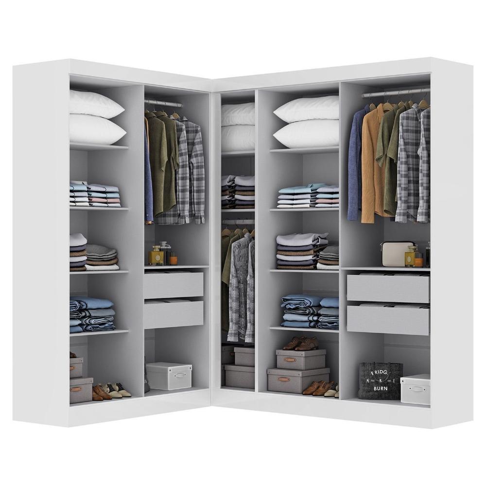 Miniatura Guarda-roupa Modulado de Canto 9 Portas e 4 Gavetas Paris Branco