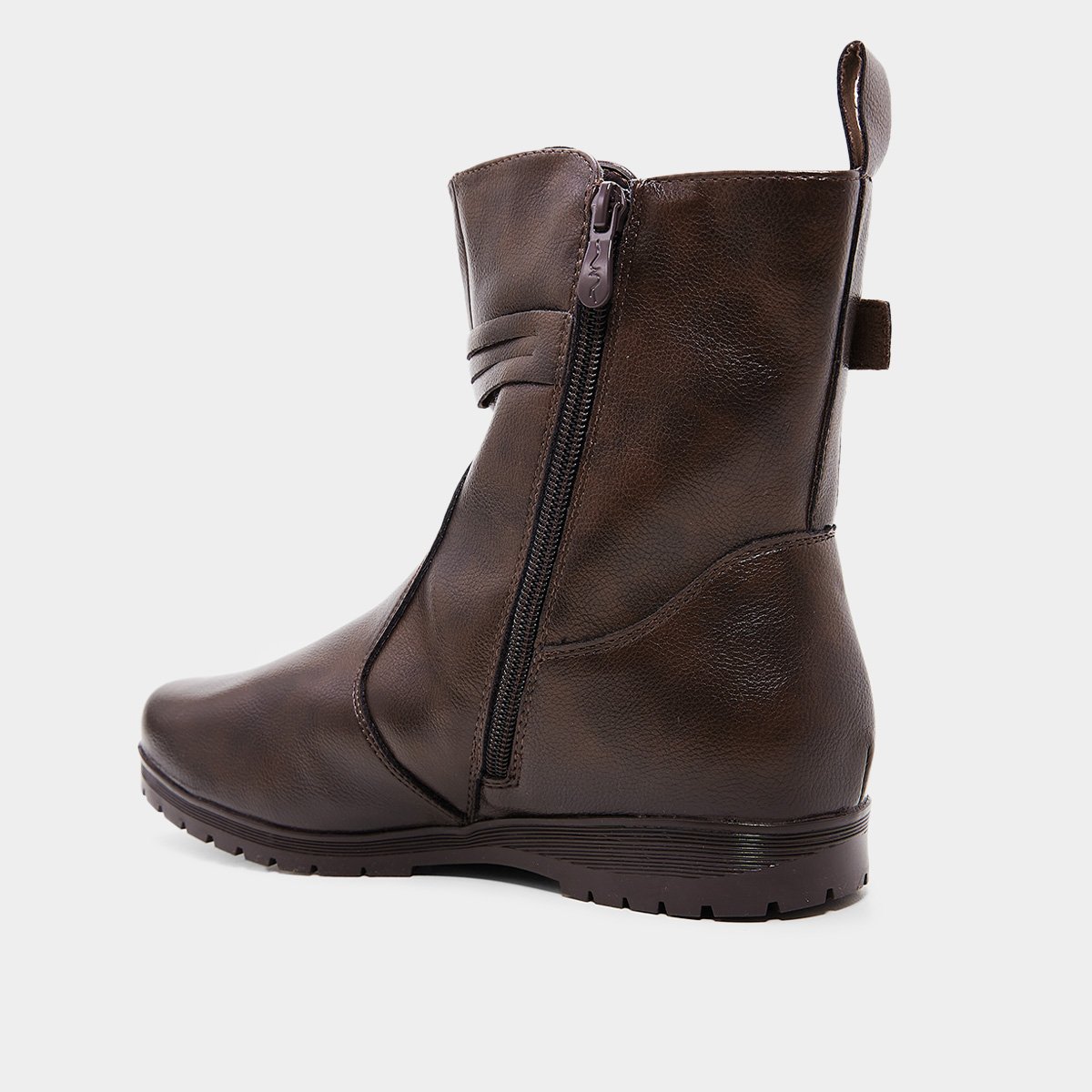Miniatura Bota Mooncity Rasteira Cano Curto Feminina Marrom - 35
