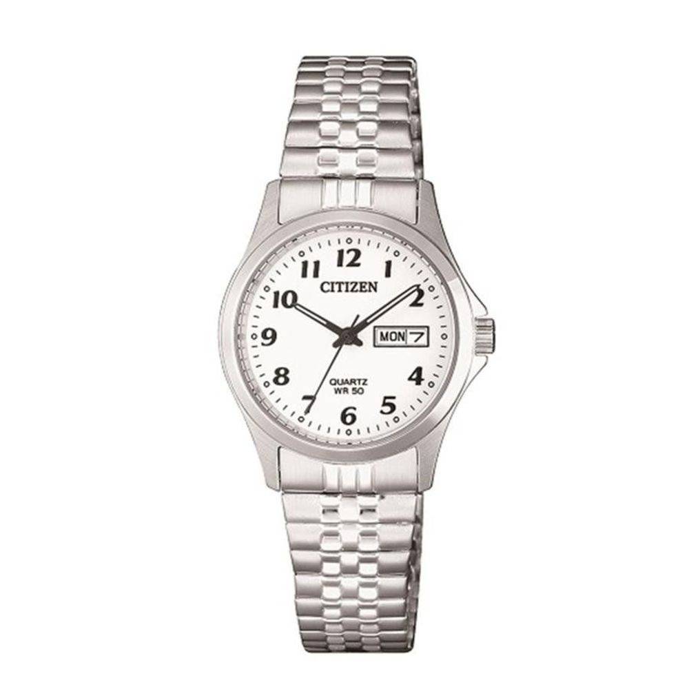 Miniatura Relógio Citizen Feminino Ref: Tz28520Q Social Prateado Pulseira De Mola