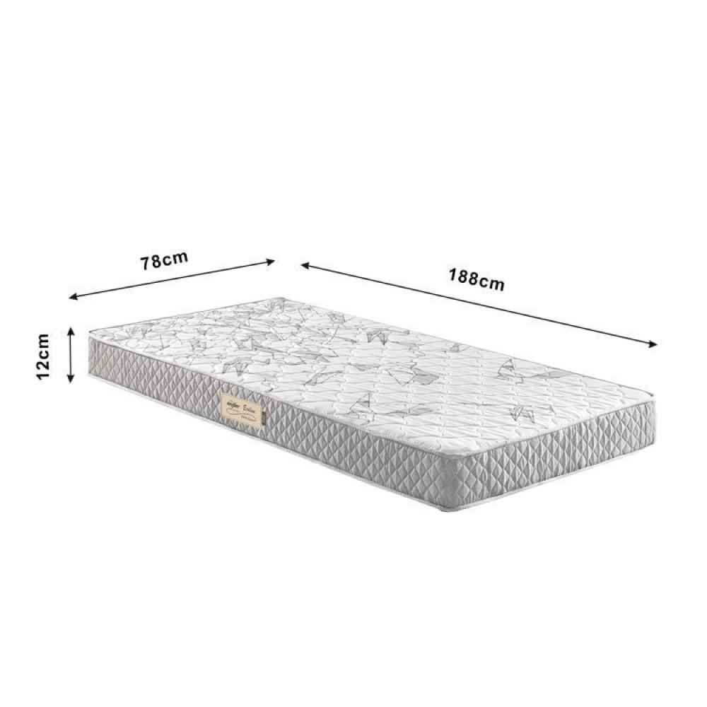Bicama Box Solteiro King com Colchão Gran Sleep Ecoflex Molas Verticoil Suede 96x203cm Marrom