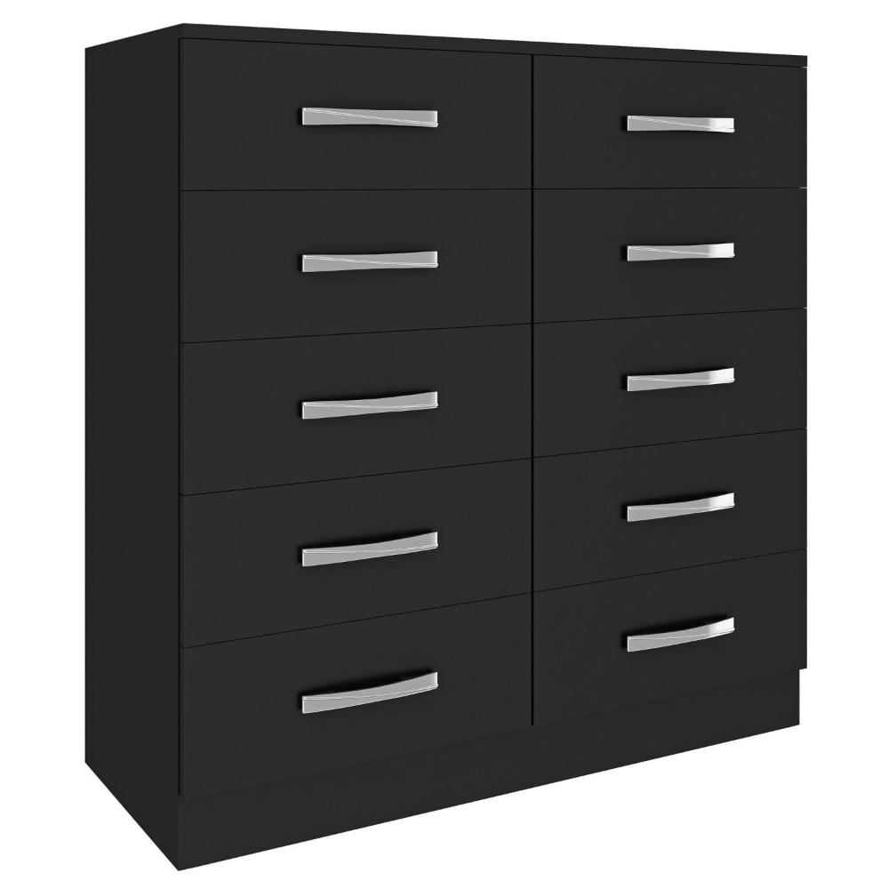 Miniatura Cômoda em MDP 10 Gavetas Fellicci Preto