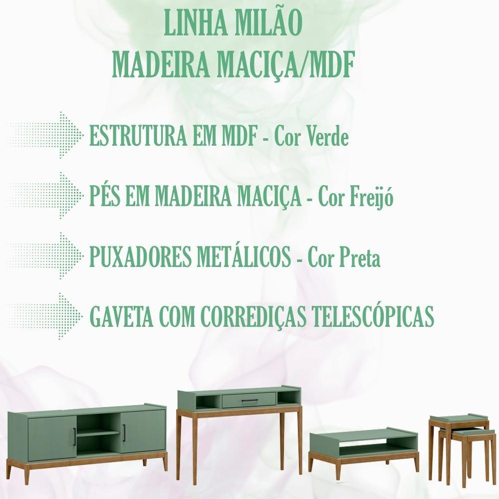 Miniatura Conjunto Sala De Estar 4 Pç Mdf/madeira Milao 2 Verde Freijo Fnt Verde Freijo