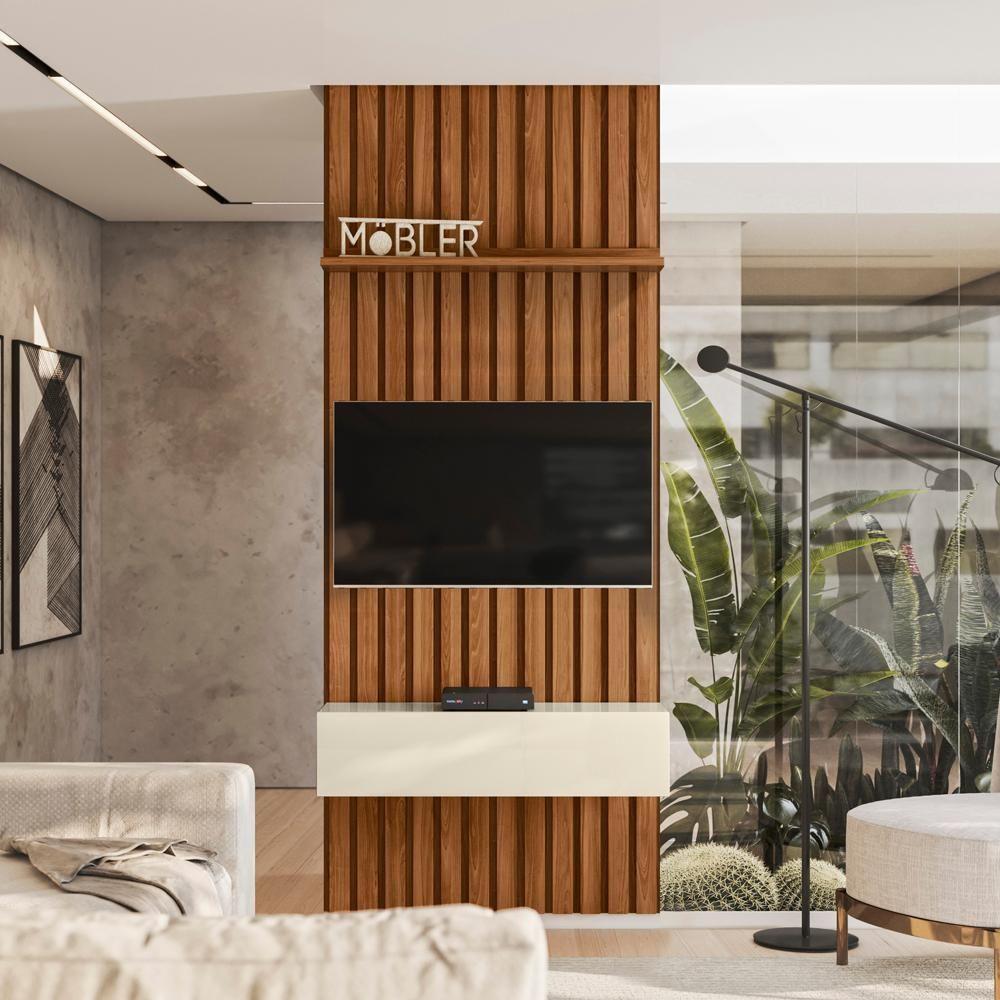 Miniatura Painel Ripado Placa Tv 60 Projetta 265x100 Cinamo Mell Off White Mbl Cinamo Mell Off White