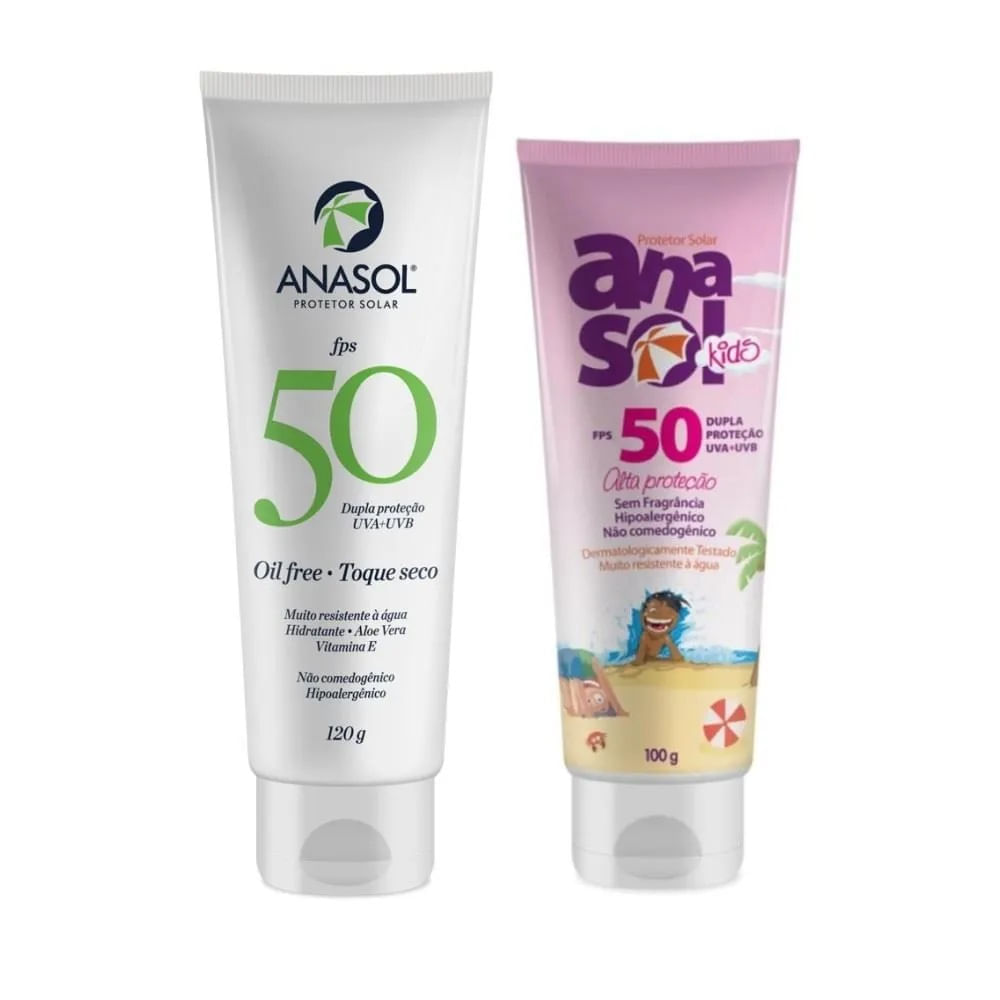 Miniatura Kit Protetor Solar Corporal Anasol Fps50 120g + Protetor Solar Kids Fps50 100g