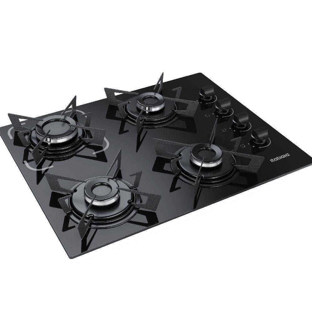Miniatura Cooktop Itatiaia Electra 4 Bocas Vidro Preto BIVOLT 3700000351