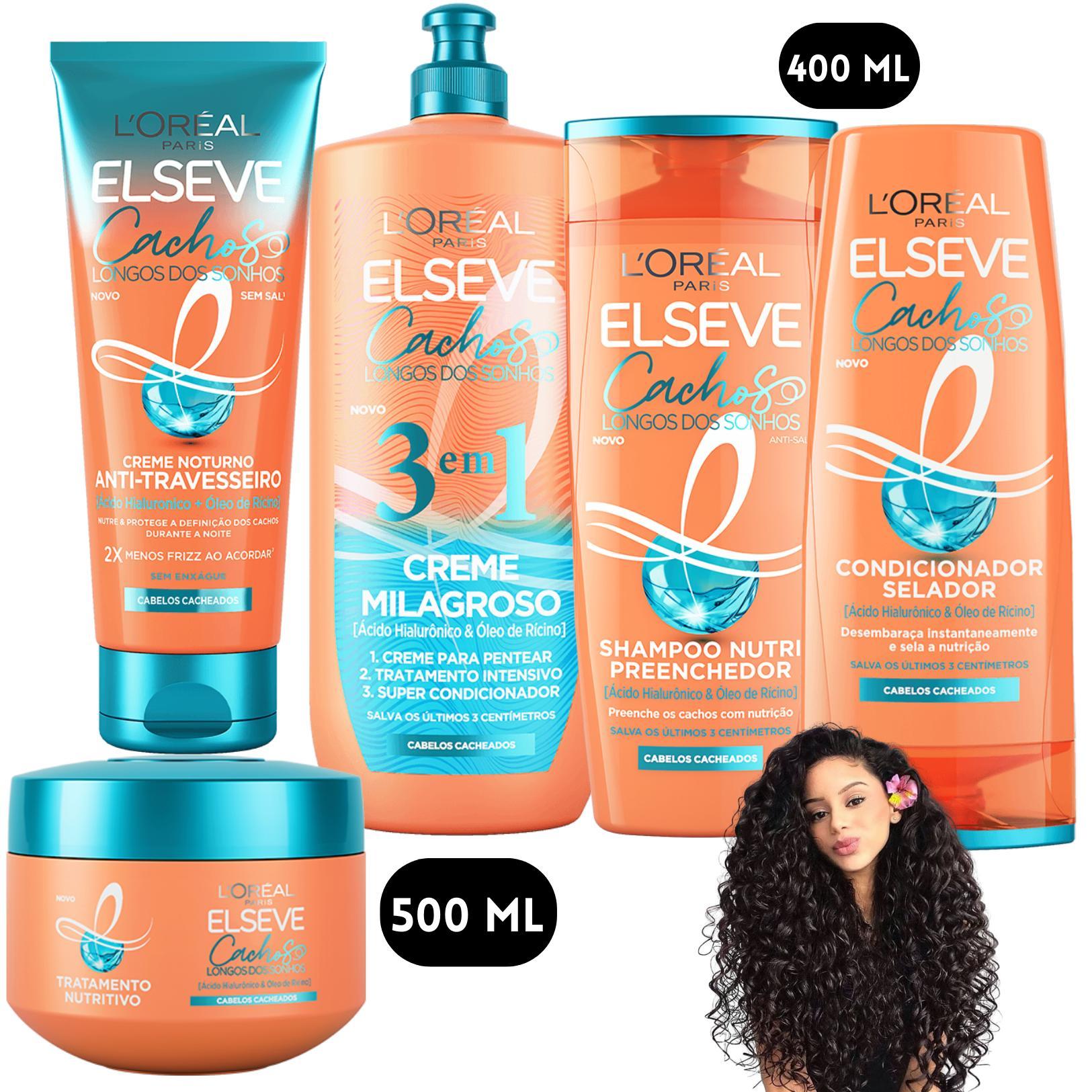 Miniatura Kit Elseve Cachos Longos Dos Sonhos Creme Anti-Travesseiro