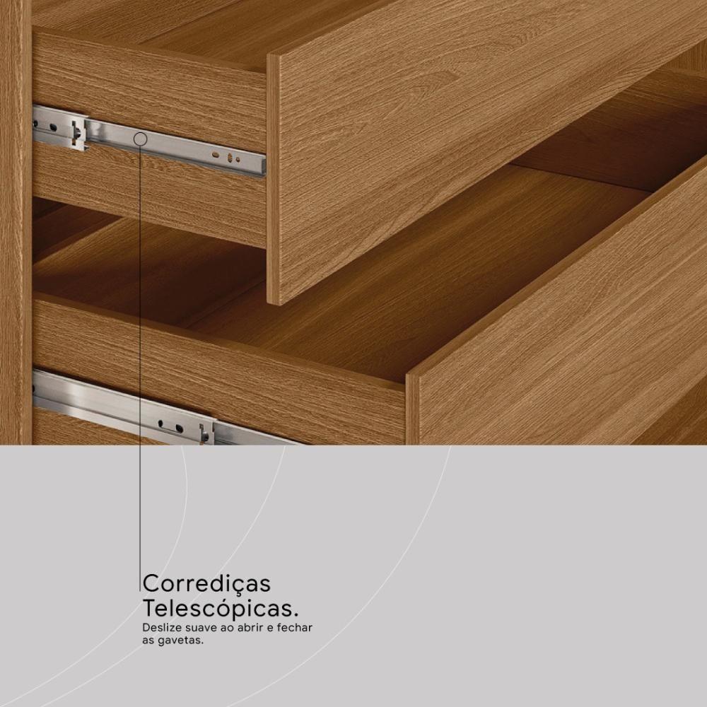 Guarda Roupa Casal 4 Portas Vidro Reflecta E 4 Gavetas Laredo Amêndola-nude Prime Tx