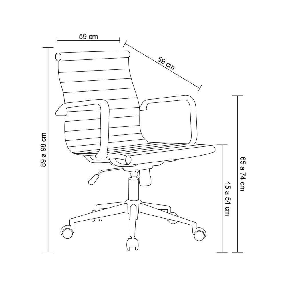 Conjunto 2 Cadeiras PU Office Sevilha Rivatti Móveis Azul Marinho