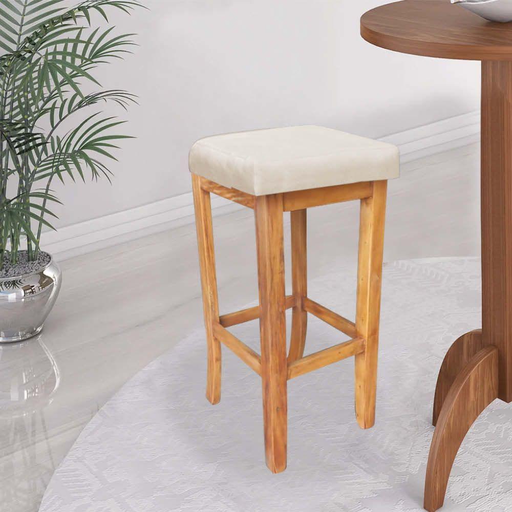 Miniatura Banqueta Alta Ben Gourmet Balcão Bistrô Cozinha Sintético Bege - Ahazzo Móveis