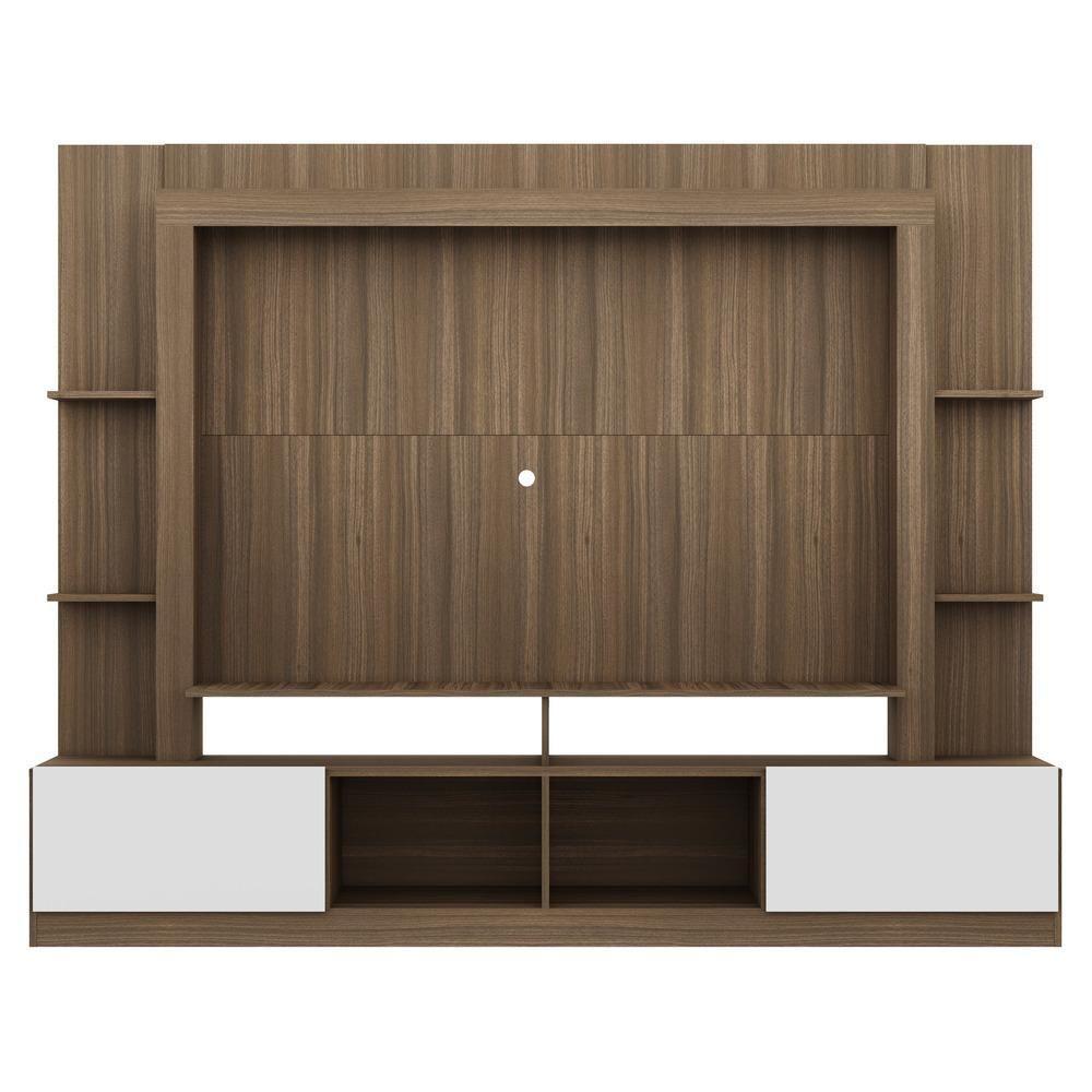 Miniatura Rack Com Painel Tv 65" Madeirado/Branco