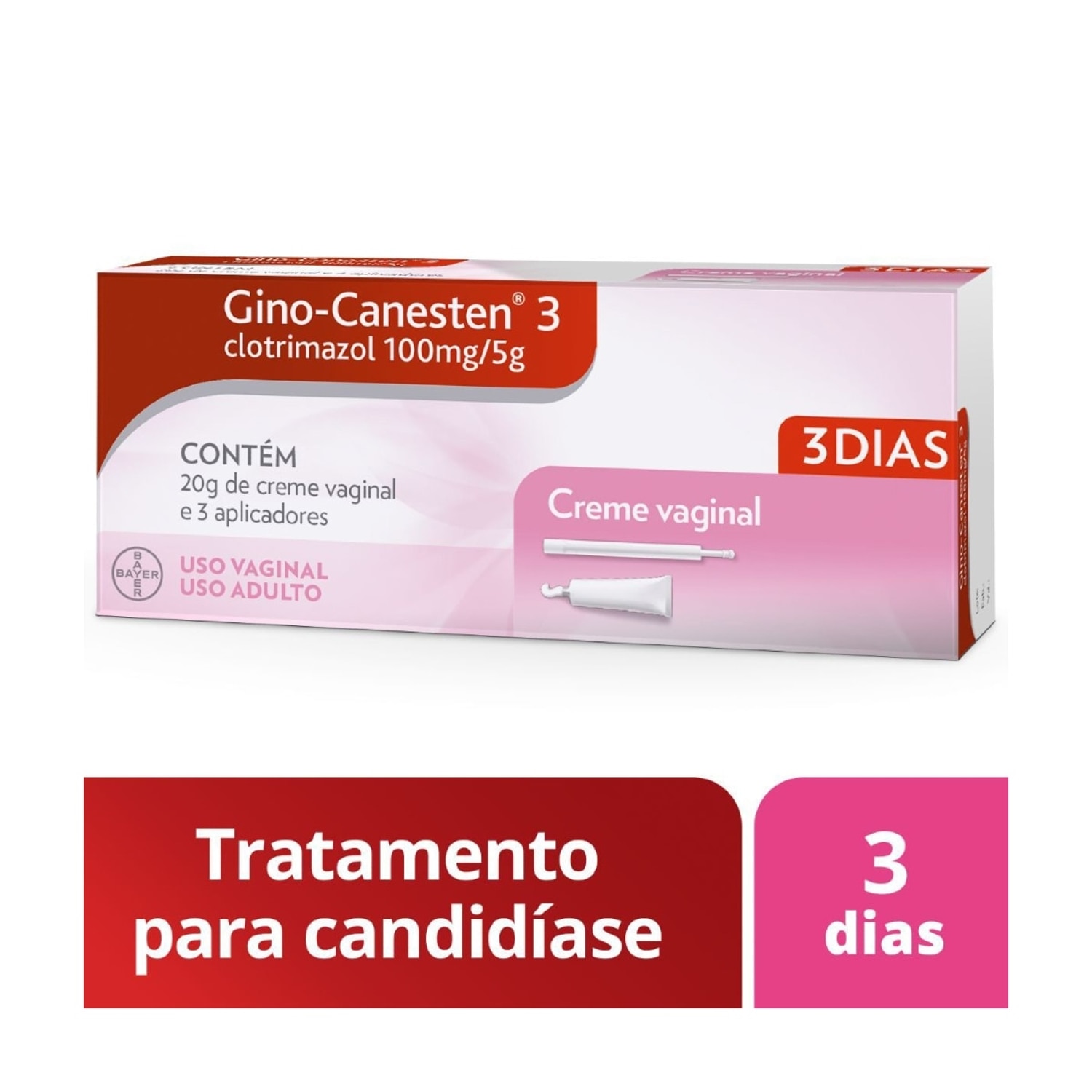 Miniatura Gino-Canesten Creme Vaginal 20mg 20g 3 Aplicadores