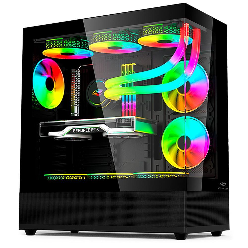 Miniatura Gabinete Gamer C3Tech Mt-G850Bk, Lateral/Frontal Vidro