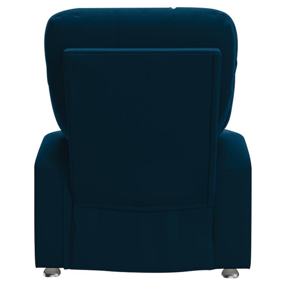 Poltrona Do Papai Reclinável Para Cinema Praddo Fh9 Veludo Azul Marinho - Mpozenato