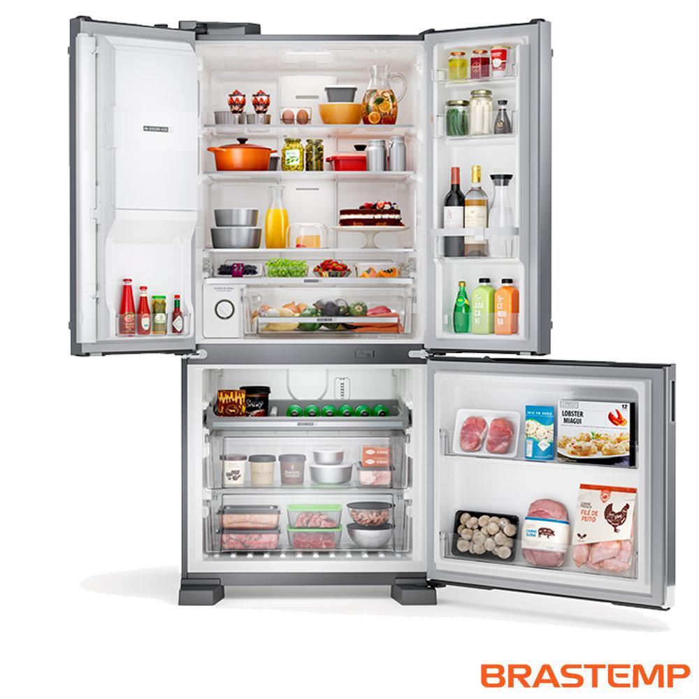 Miniatura Refrigerador Brastemp Gourmand Frost Free French Door Água e Gelo na Porta 515 Litros Inox BRH86AR 220