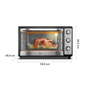 Miniatura Forno Elétrico Philco PFE65 com Grelha, Lâmpada Interna e Timer de 120 Minutos, Preto - 65 litros 110V