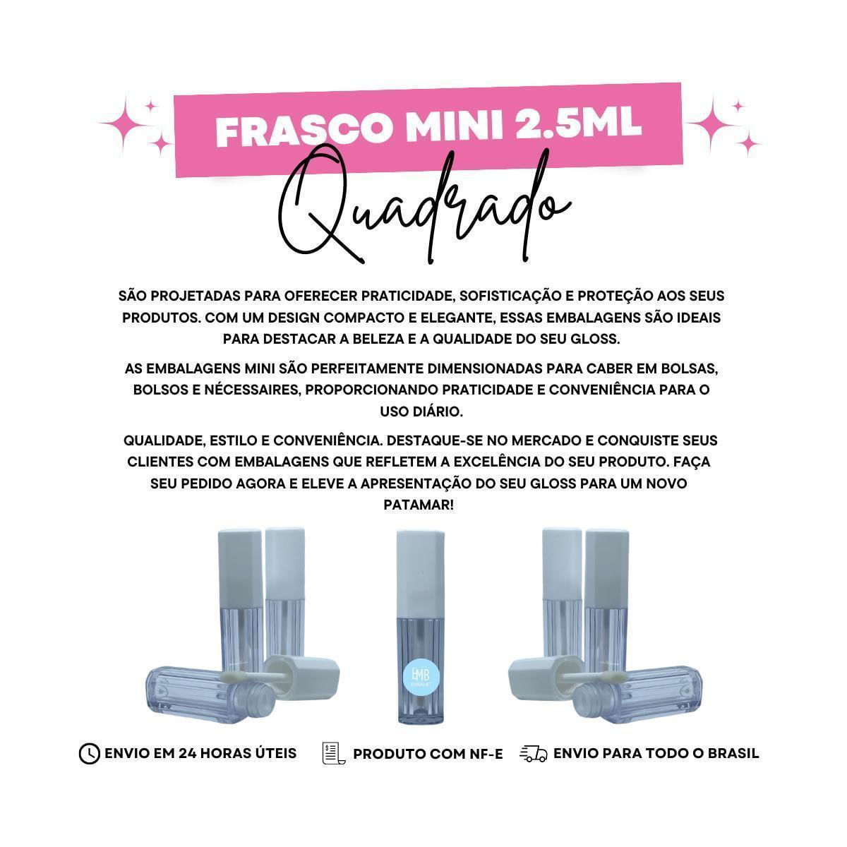 Miniatura Mini Gloss Labial Embalagem Quadrado Para Lembrancinhas 5Und