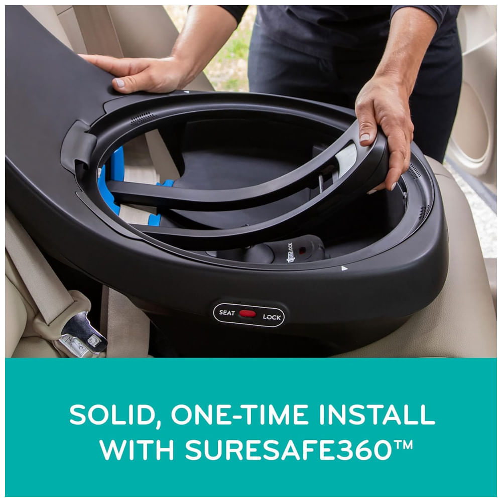 Miniatura Cadeira de Bebê para Carro, Giratória Multifuncional Gold Revolve360 Extend, Evenflo, Cinza e Verde 110v