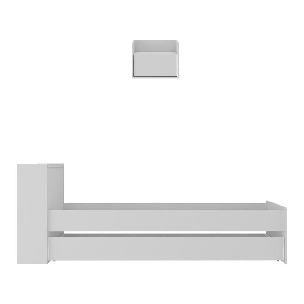 Miniatura Conjunto Quarto Bicama com Baú e Mesa de Cabeceira Suspensa Multimóveis MP4119 Branco