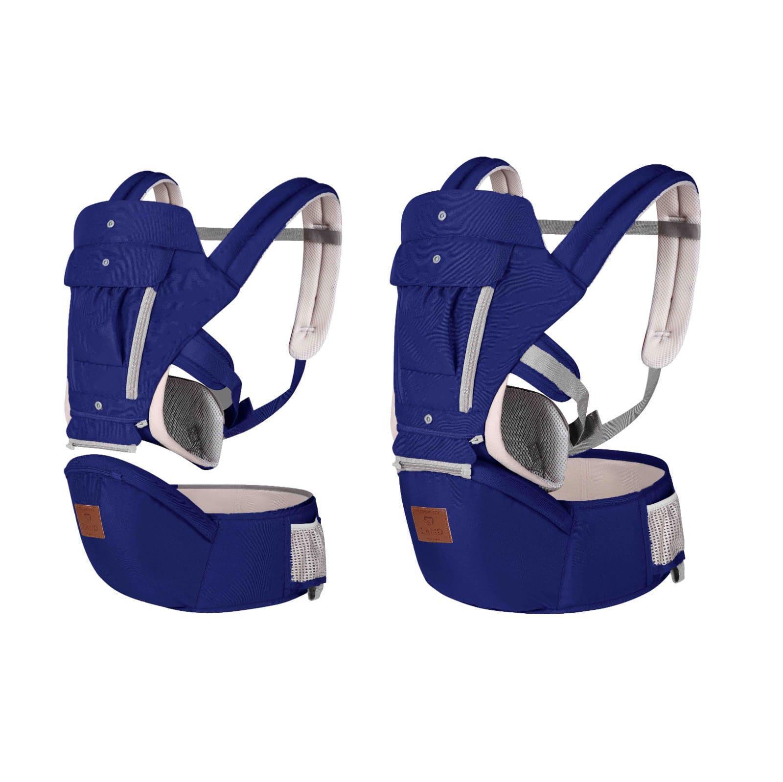 Miniatura Canguru Ergonômico 12 Posições Bebê Com Assento 3 Em 1 Azul